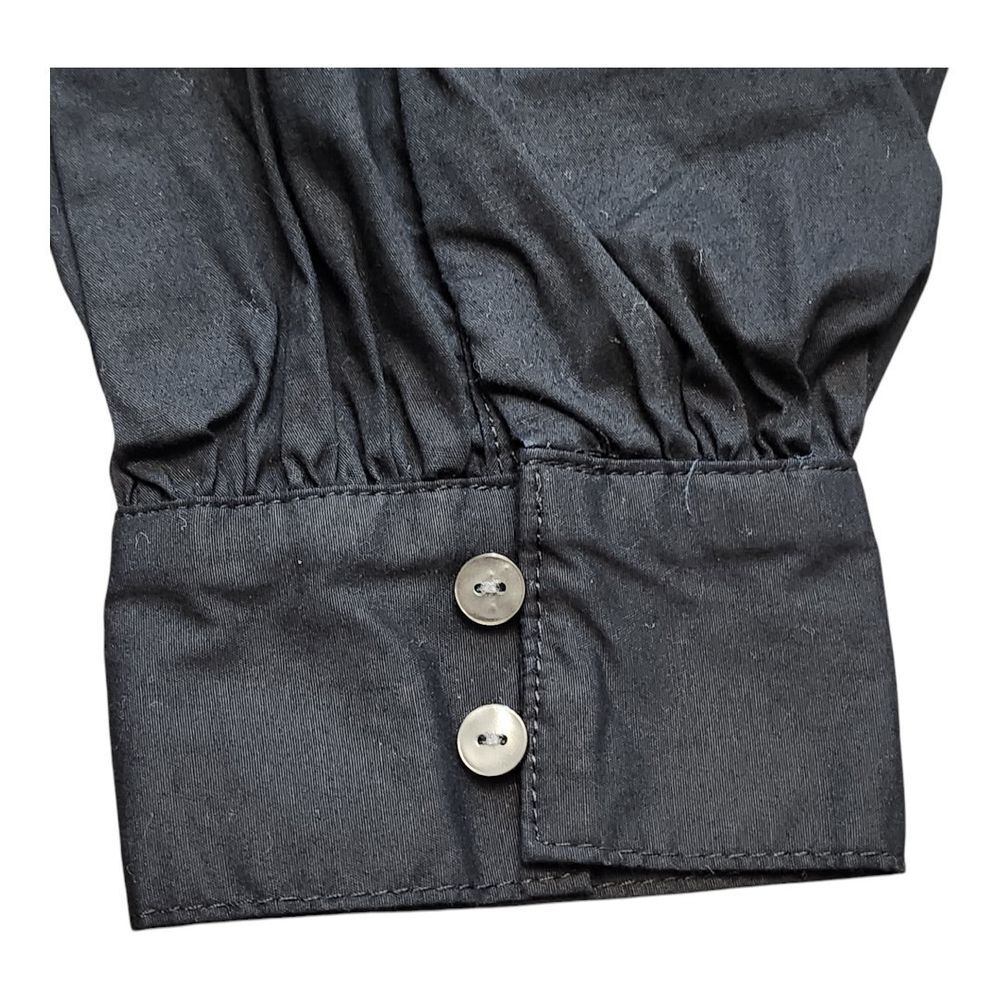 Abercrombie & Fitch A&F Women MP Medium Petite Black Long Sleeve Blouse Bodysuit - Picture 12 of 12